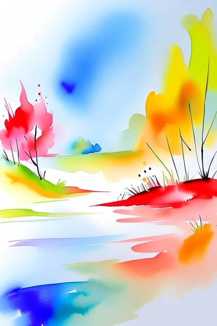 simple watercolour lanscape