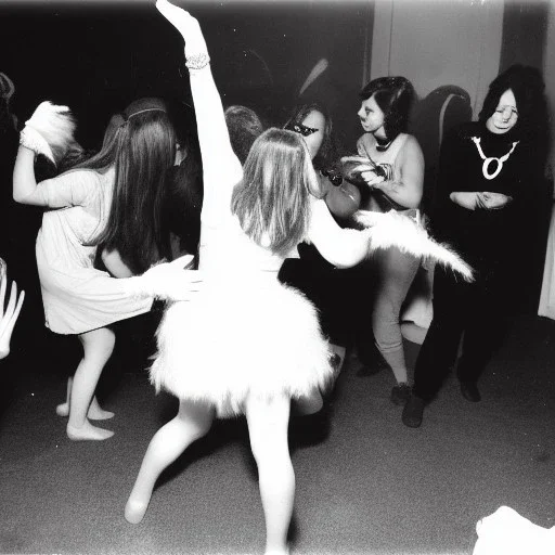 Old Creepy photo of new years eve rave cats dancing