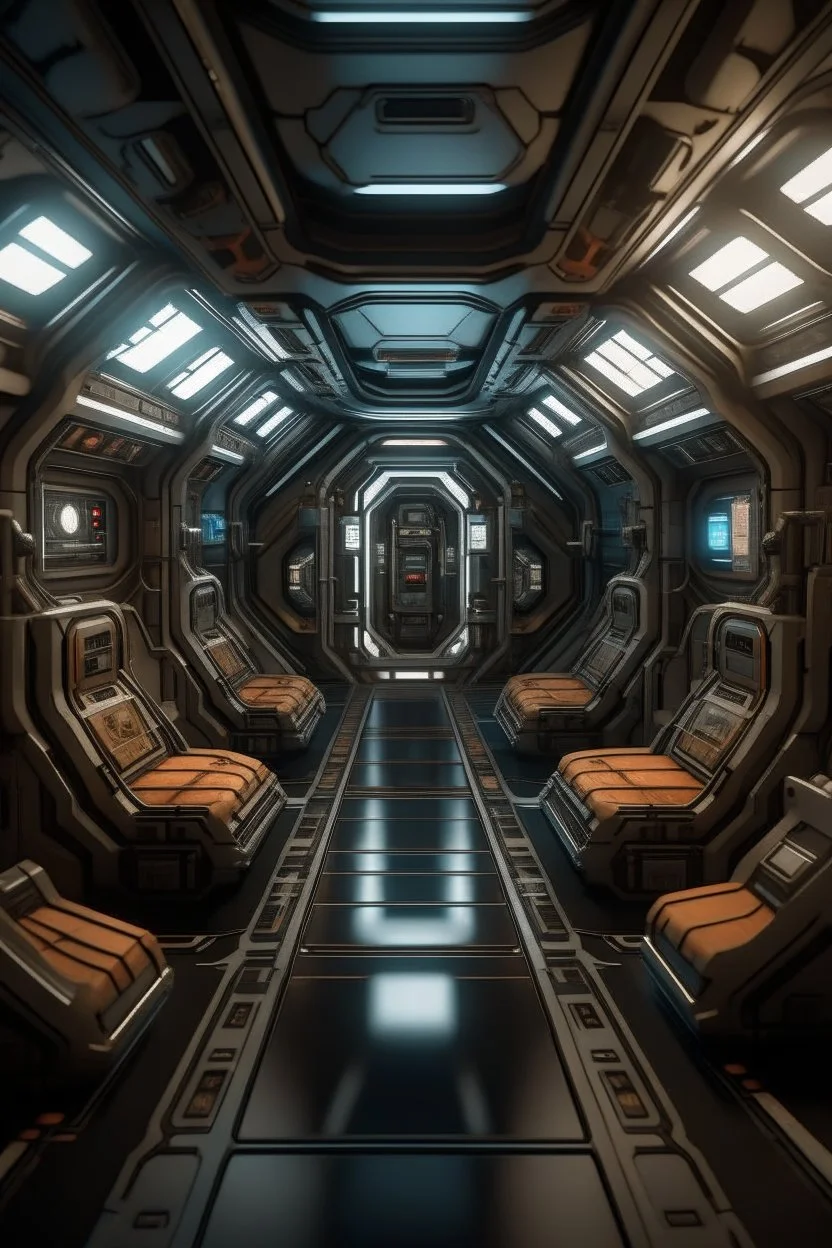 interior of space ship freighter