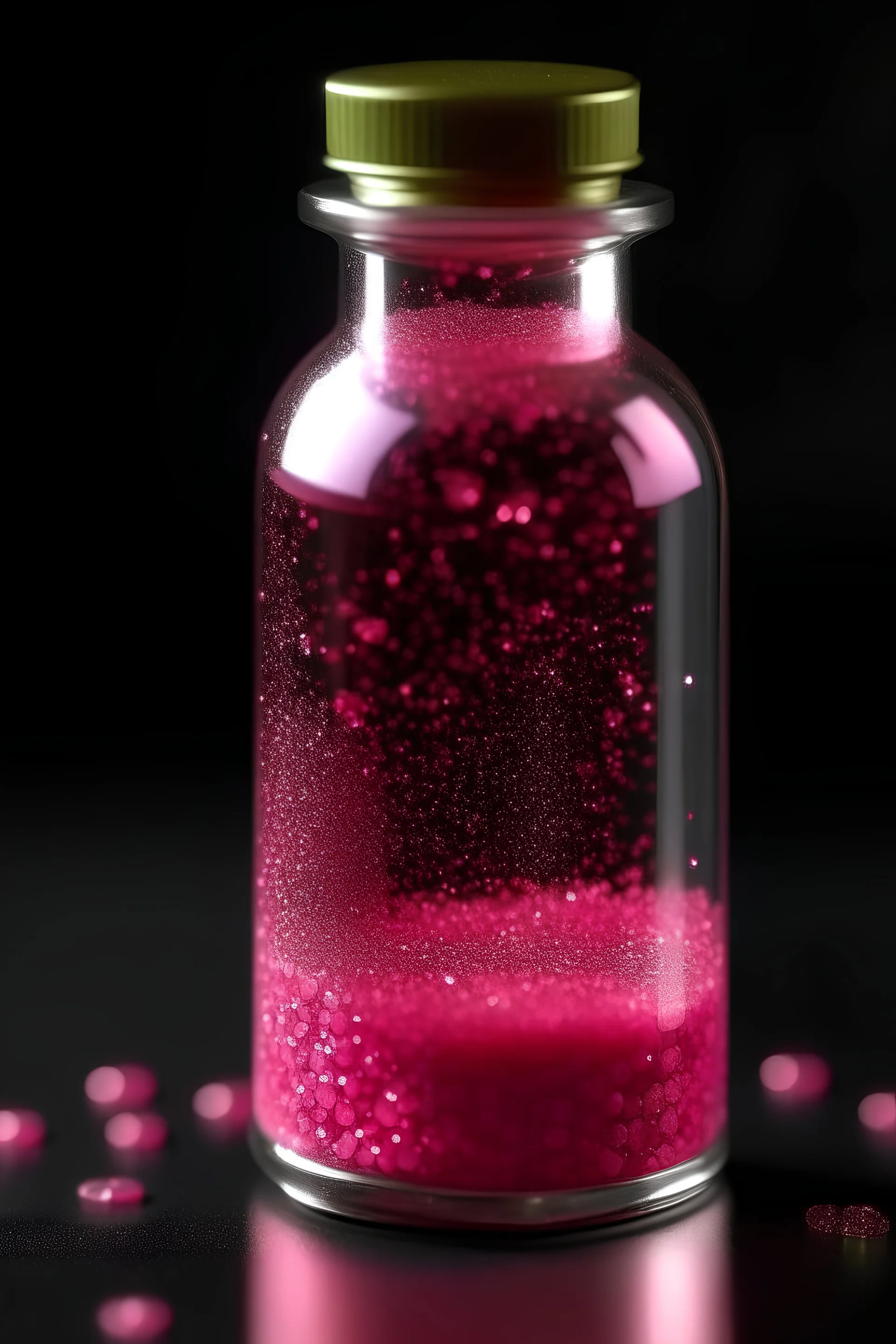 pink glitters in bottle