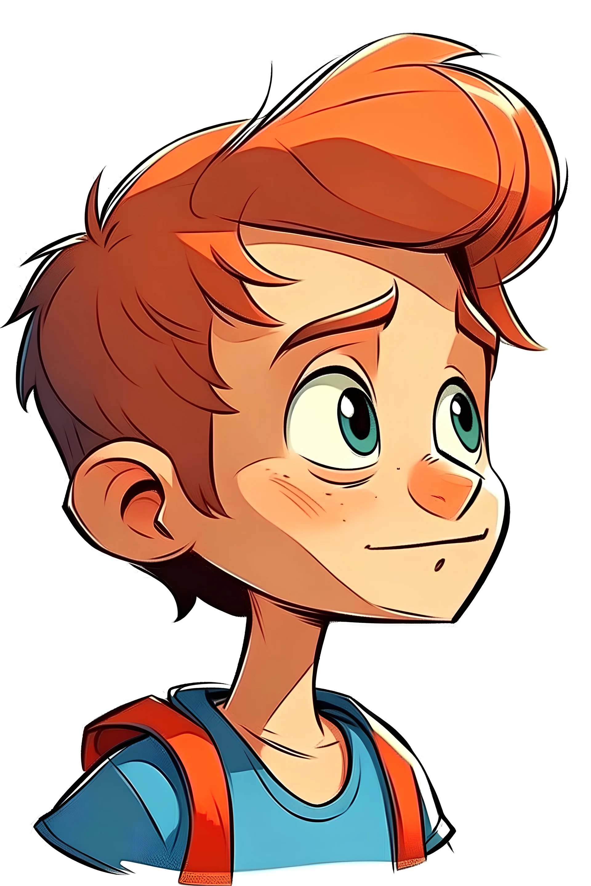 a boy,cartoon,profille