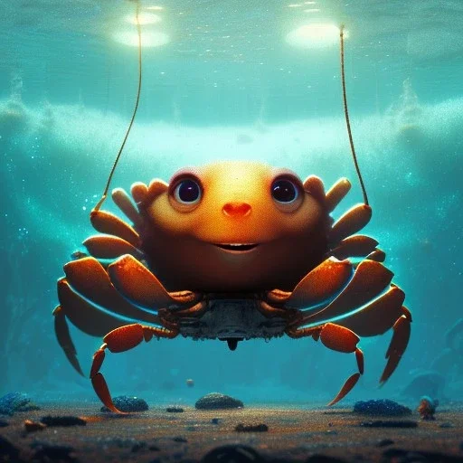 pixar art style of crab in natural environment, monotone color, full body, by mobeius, au naturel, hyper detailed, digital art, trending in artstation, cinematic lighting, studio quality, smooth render, unreal engine 5 rendered, octane rendered, art style by klimt and nixeu and ian sprigger and wlop and krenz cushart