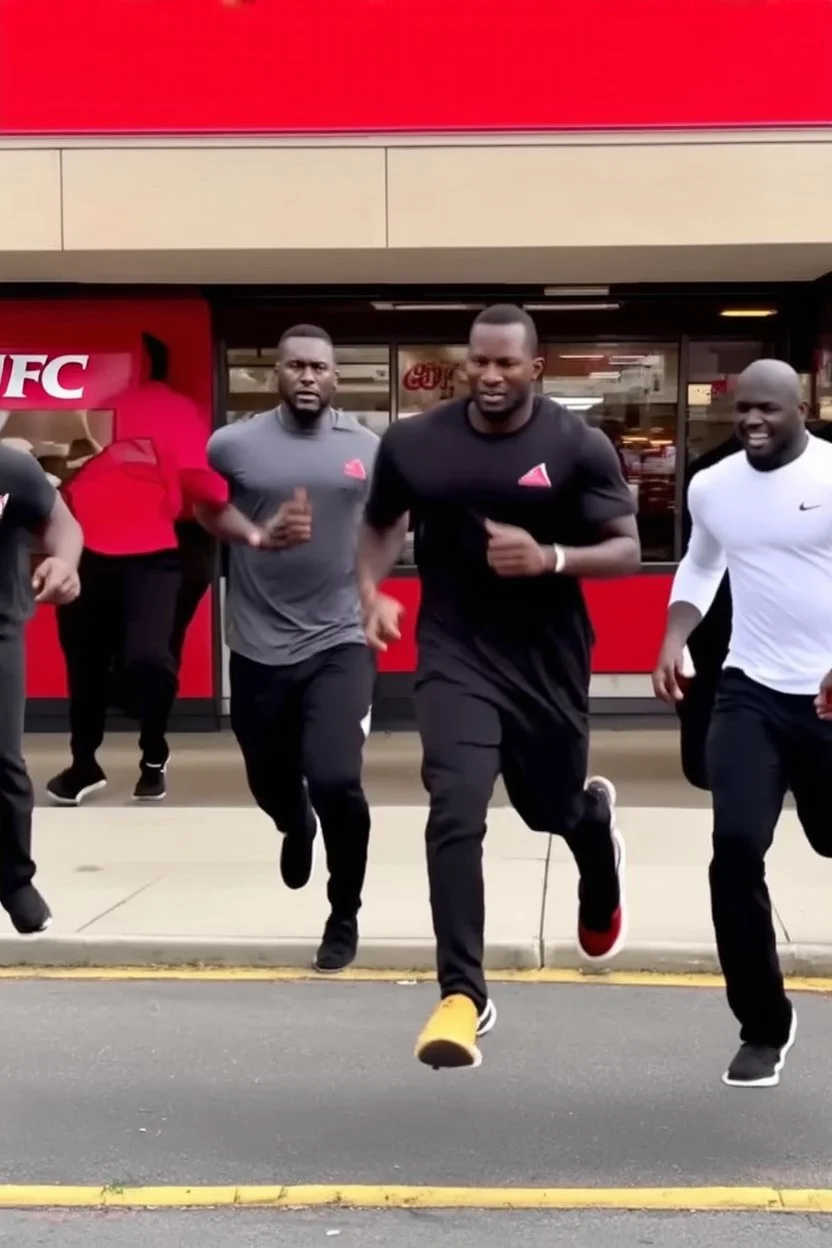 2000000 black men running into a KFC chicken restaurant doing everything to get chicken pure chaos