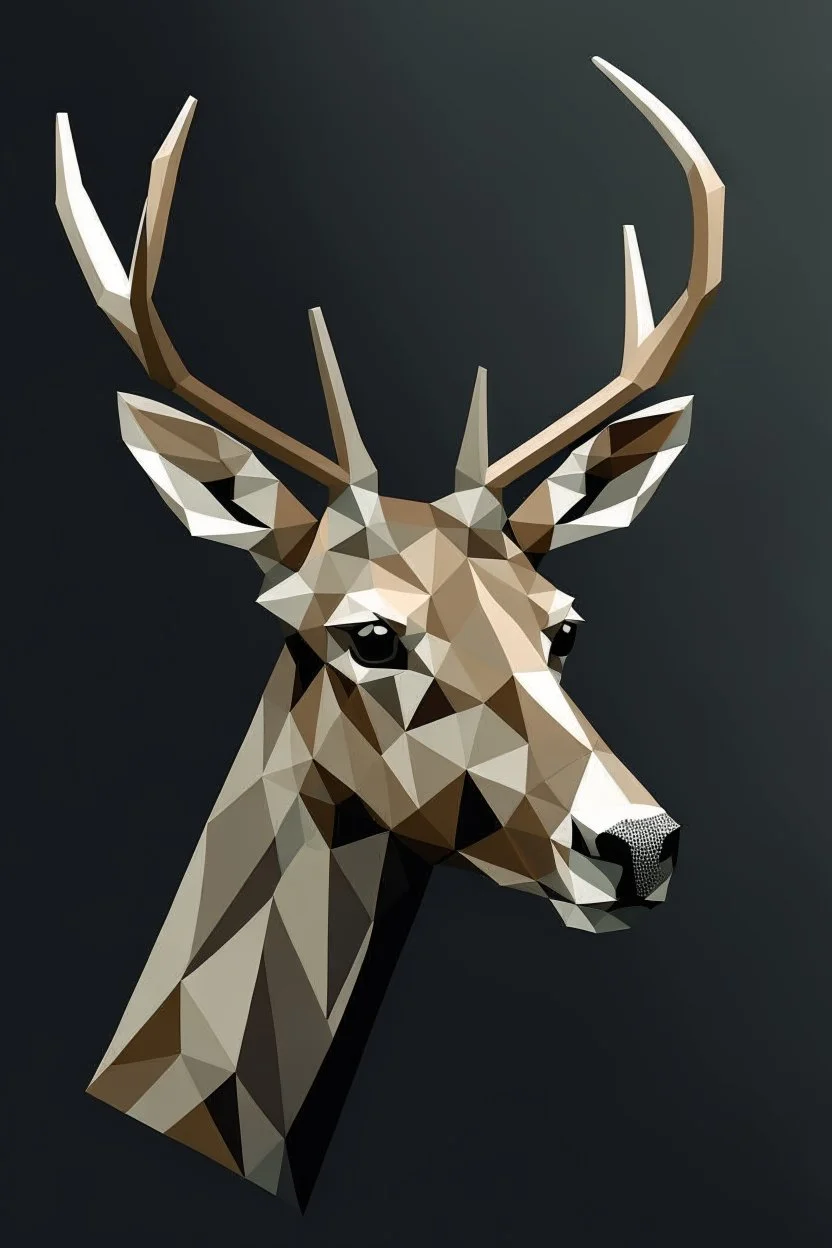 Geometric deer face side