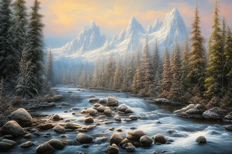 RIVER ROCK MOUNTAIN WINTER