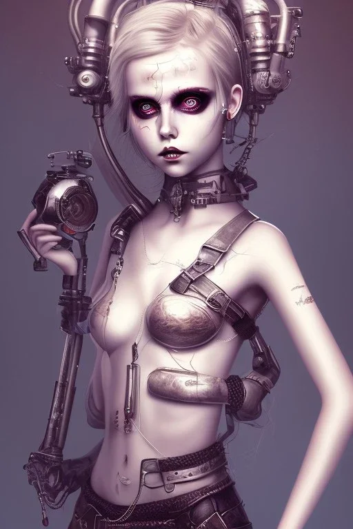 danish singer mø girl Horror cute junk Android, steampunk,