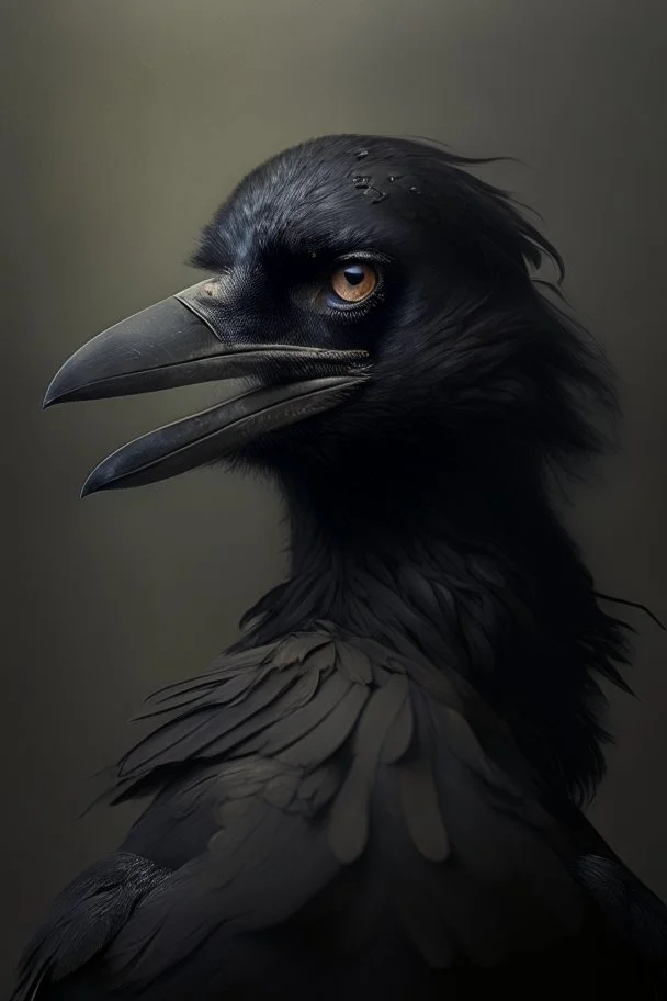 Portrait of human-crow hibrid