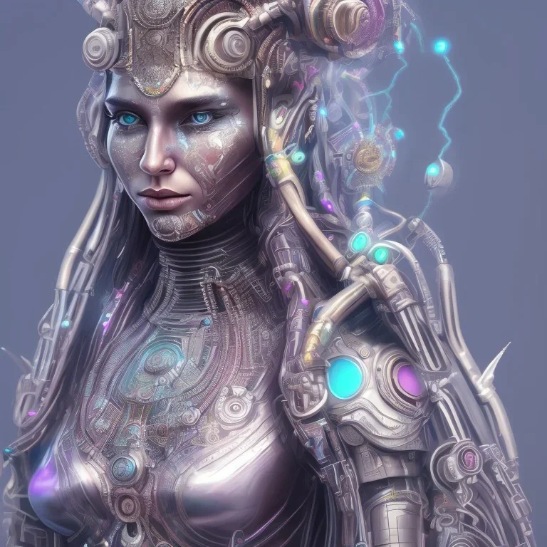 beautiful colorful portrait cyber punk of shiva 3D rendering