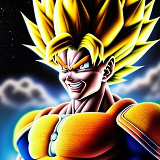 Ultra detailed fullbody Portrait in oil on canvas of Goku (Dragon Ball),extremely detailed digital painting, extremely detailed face,crystal clear Big eyes, mystical colors ,perfectly centered image, perfect composition, rim light, beautiful lighting,masterpiece,8k, stunning scene, raytracing, anatomically correct, in the style of robert e howard and uncannyknack and Ohrai Noriyoshi and Simon Bisley and tomzj1