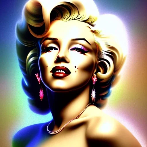 A beautiful portrait of Marilyn Monroe digital art by Eugene de Blaas and Ross Tran, vibrant color scheme, highly detailed, in the style of romanticism, cinematic, artstation best quality, realistic lighting, masterpiece portrait, details light dusting , cowboy shot from above, simple chain hauberk Vector art digital illustration 3D shading