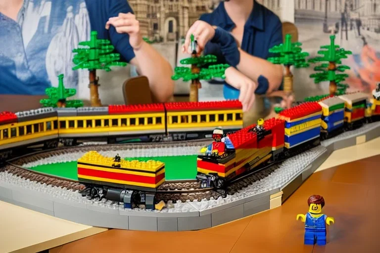 Lego Train in lego european city