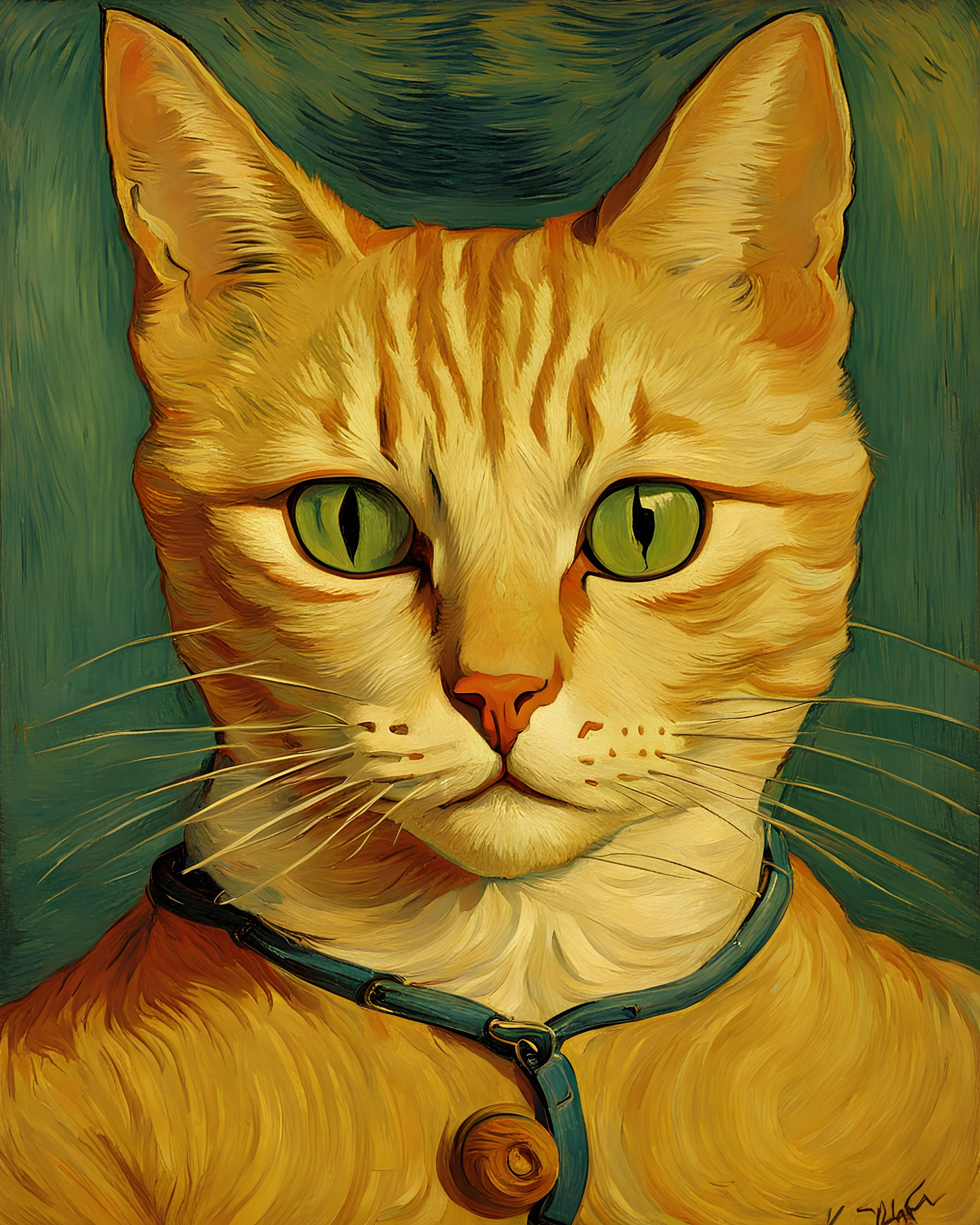 Portrait of a cat by Van Gogh