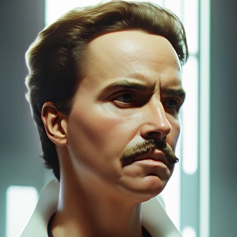 Best quality, masterpiece, ultra high definition, (photorealistic: 1.4),Futuristic, cyberpunk, Friedrich Nietzsche,Comic style