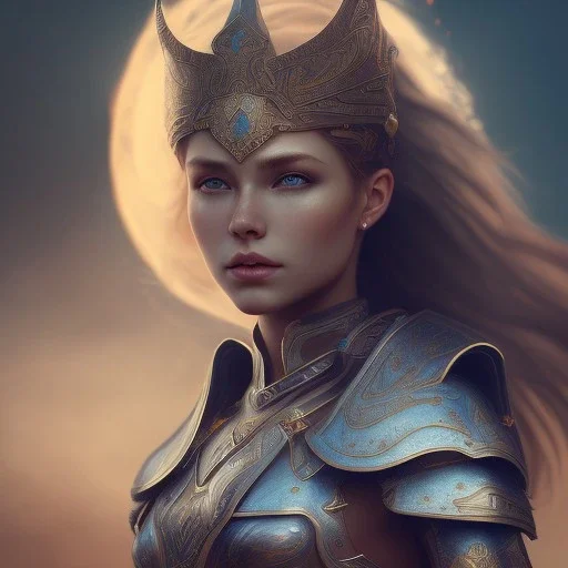 portrait of a warrior with godddes beautiful girl themed armour, extremely detailed, UHD, 8k,macro lens, perfect position,hyperphotorealistic, unreal engine 5, octane render