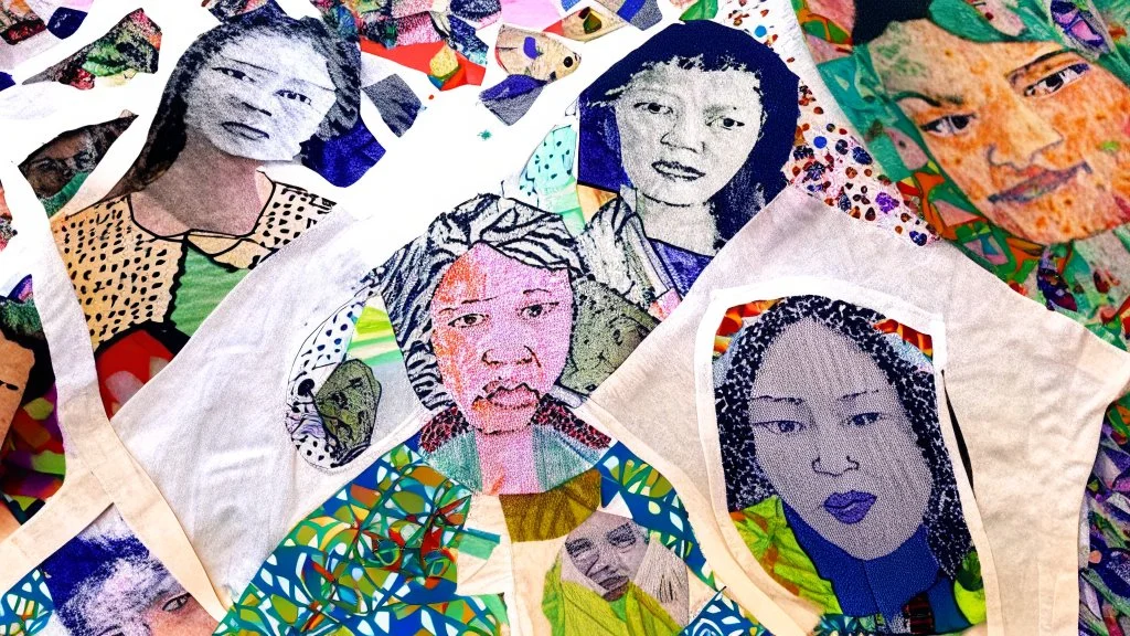 Print your portrait onto fabric and cut it into small pieces. Provide visitors with fabric markers, encouraging them to add their own messages of triumph and encouragement onto the fabric pieces. Then, reassemble the fabric pieces into a collaborative textile collage that visually represents collective strength and support.