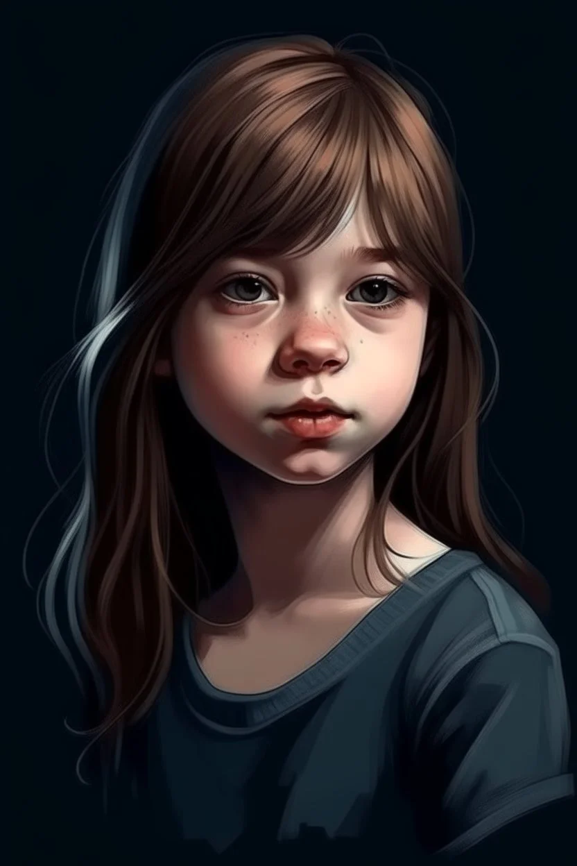 13 years girl, realistic dramatic style