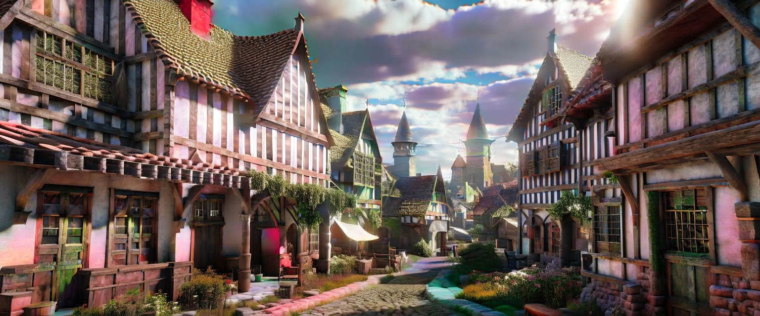 typical town during the iron age realistic, photorealistic, natural lighting, very detailed complex picture sharp intricate details HDR 4k Unreal Engine Octane