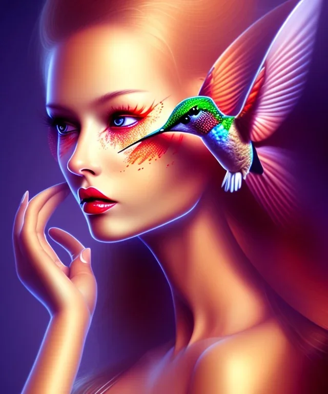 Hummingbird sexy women full image