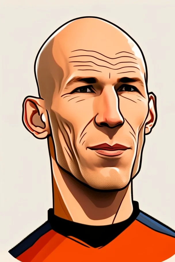 Arjen Robben Dutch football player cartoon 2d