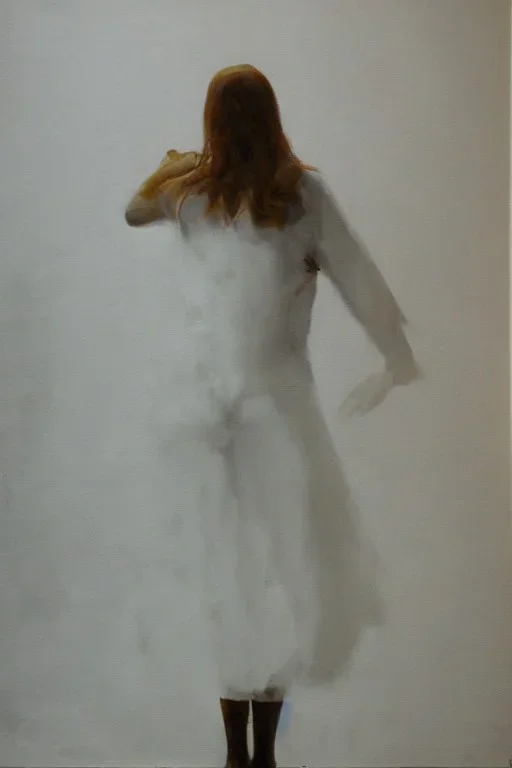 Full body portrait, painting, medium shot lady volumetric meat