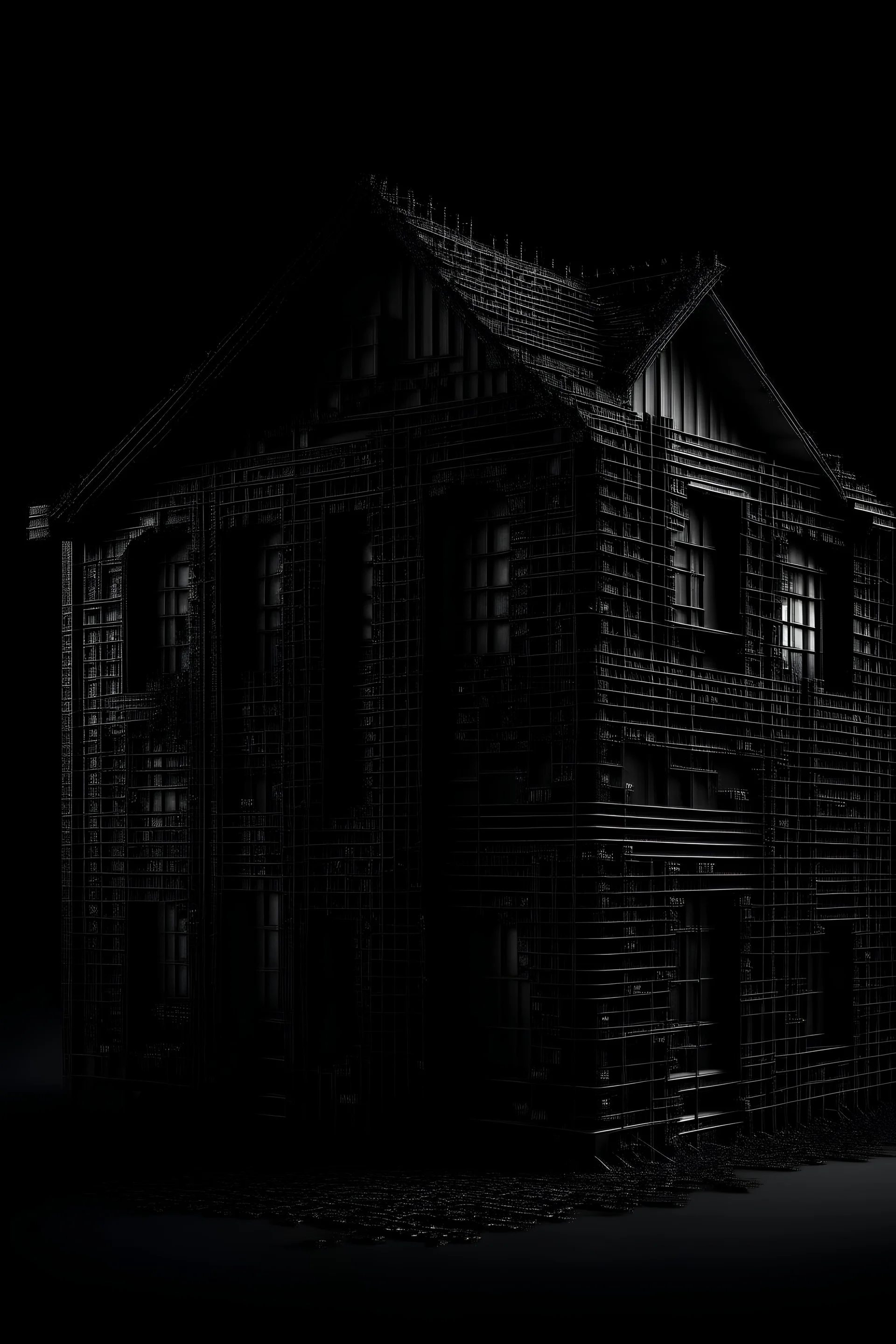 Dark house made out of code and computer