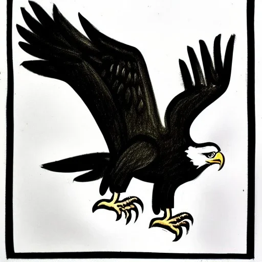 drawing of eagle goya style