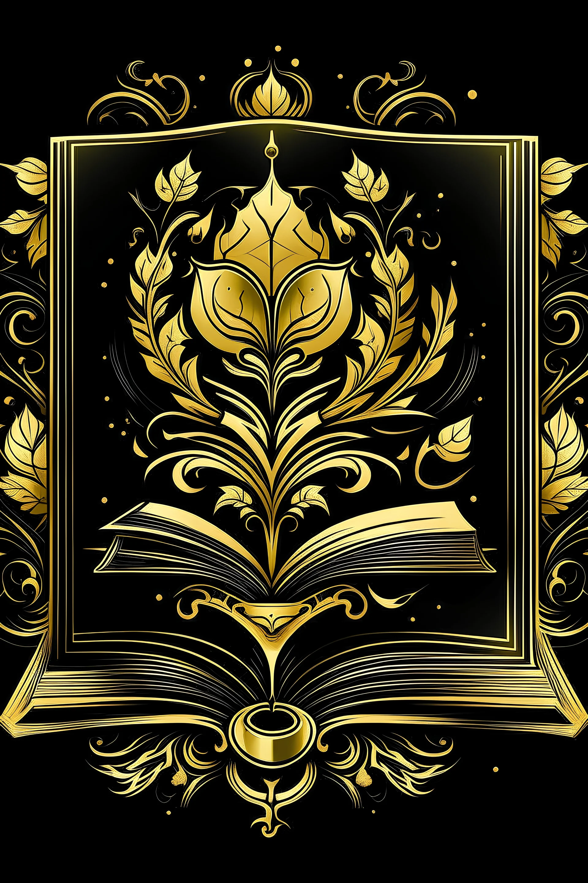 Design an image for a book competition for me, in black and gold