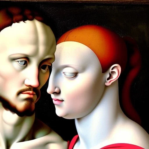 portrait of a male and female Michelangelo style