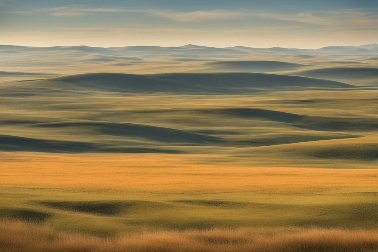 the plains and hills. like oil painting