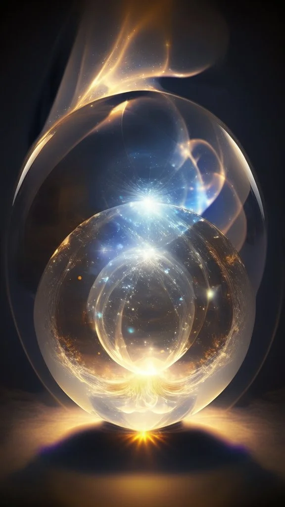 orb made of pure light with magic flowing in the background