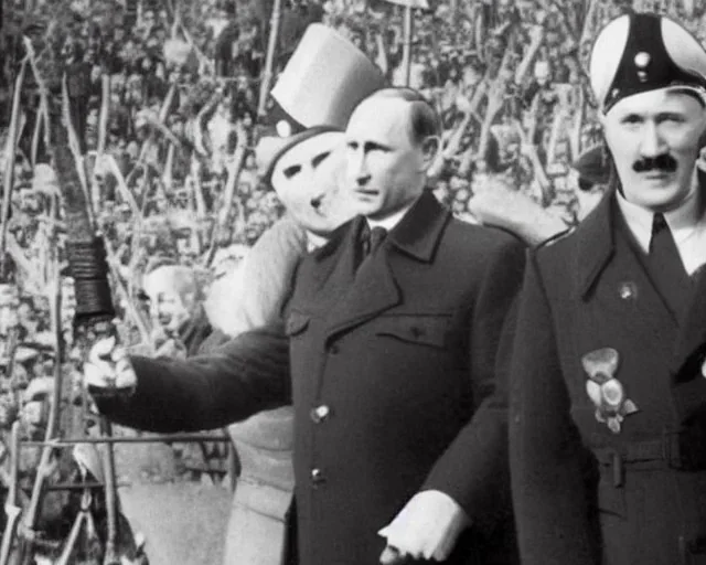 Vladimir putin et hitler se serrent la main