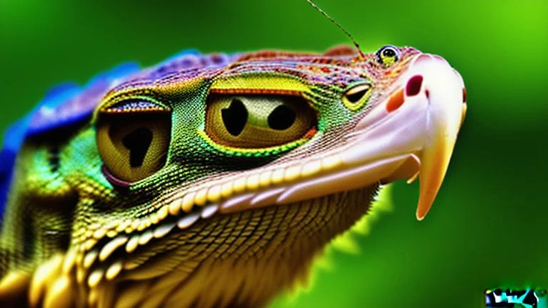 a national geographic style photograph of a eagle mantis lizard hybrid