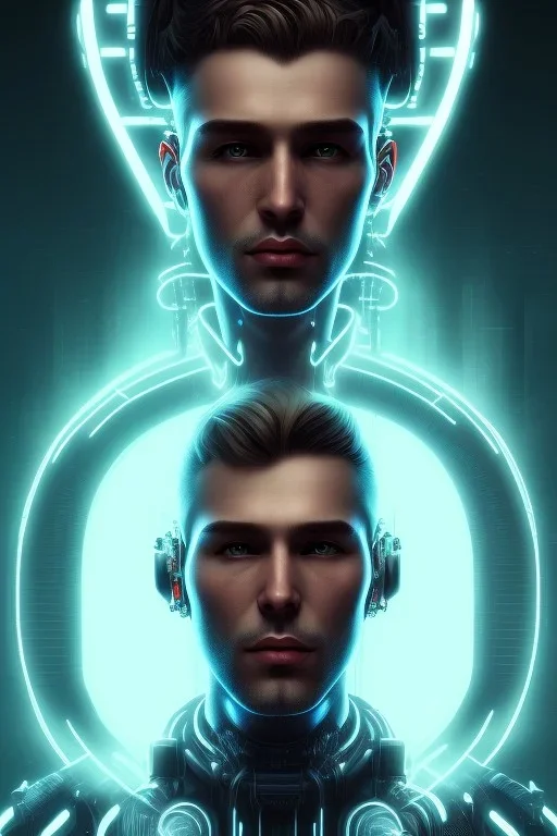 cyberpunk, head, men, portrai, tron