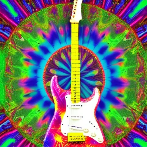 Cadillac PEACE electric guitar PEACE psychedelic hippie trippy acid LSD PEACE stratocaster GUITAR