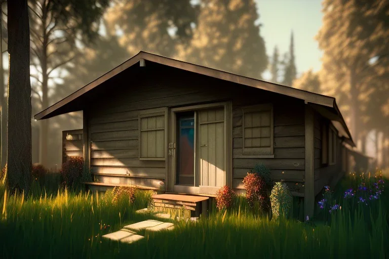 home shelter, california, los angeles, day time , unity, scriptable render pipeline , atmospheric lighting.