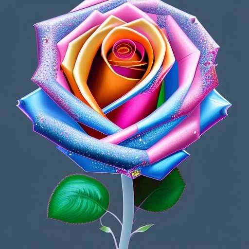 transparent multicolor crystal rose