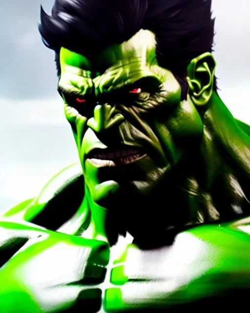 "Jake Bartok's rendition of the Hulk, full-scale head and shoulders portrait, 8k resolution concept art portrait by Greg Rutkowski, Artgerm, WLOP, Alphonse Mucha dynamic lighting hyperdetailed intricately detailed Splash art trending on Artstation triadic colors Unreal Engine 5 volumetric lighting Splash art fantasy"