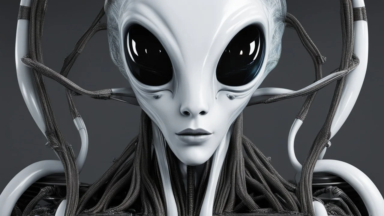 Portrait of a beautiful intelligent alien,