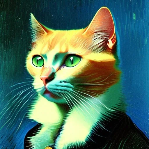 Portrait of a cat by Van Gogh