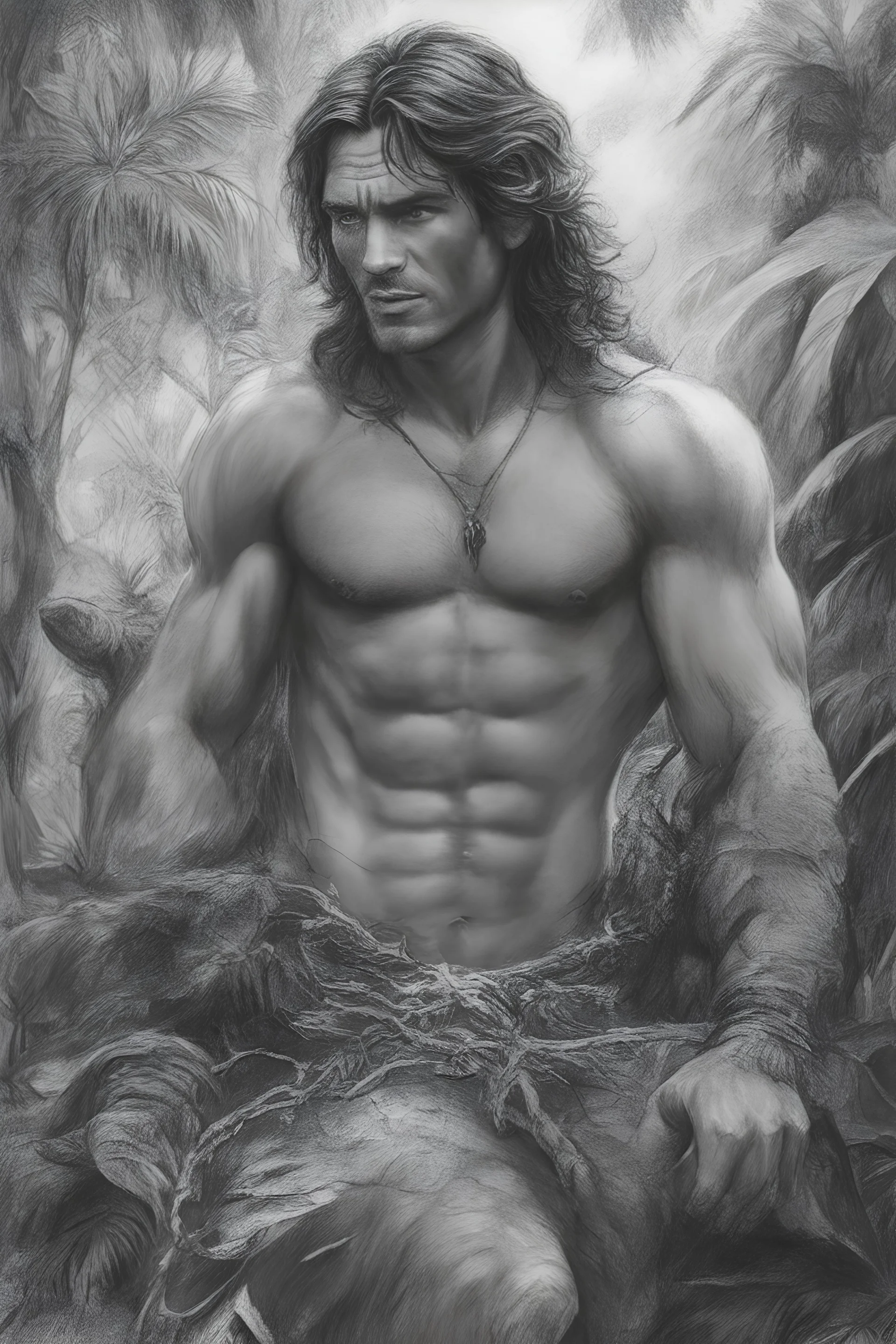 Tarzan, King of the Jungle - pencil drawing