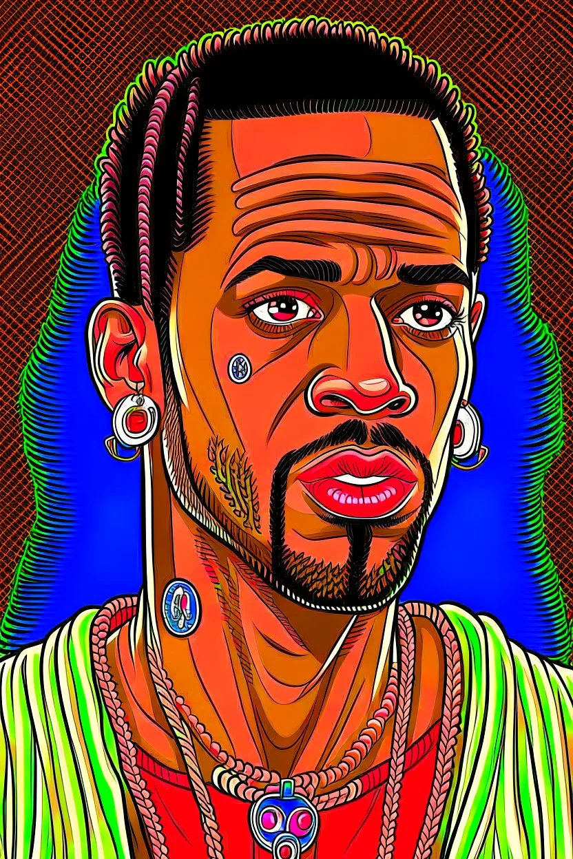 travis scott, drake portrait, cartoon, super HQ