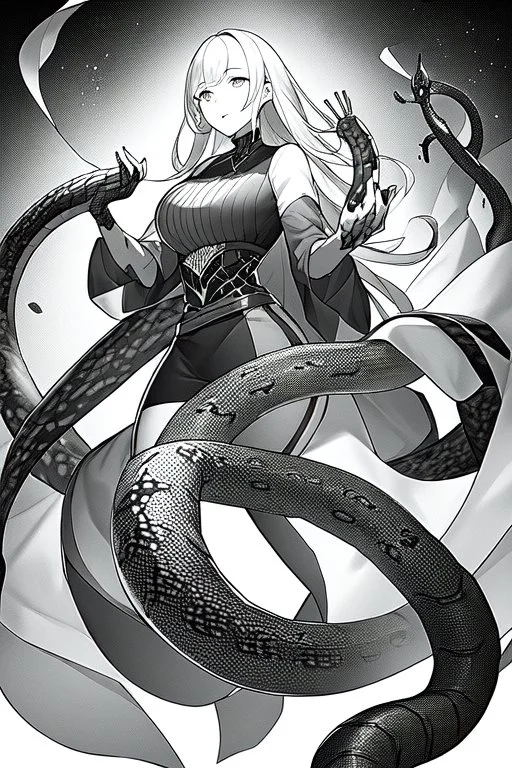 lots of snakes, greyscale