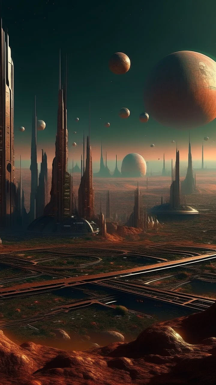 sci fi planet, city