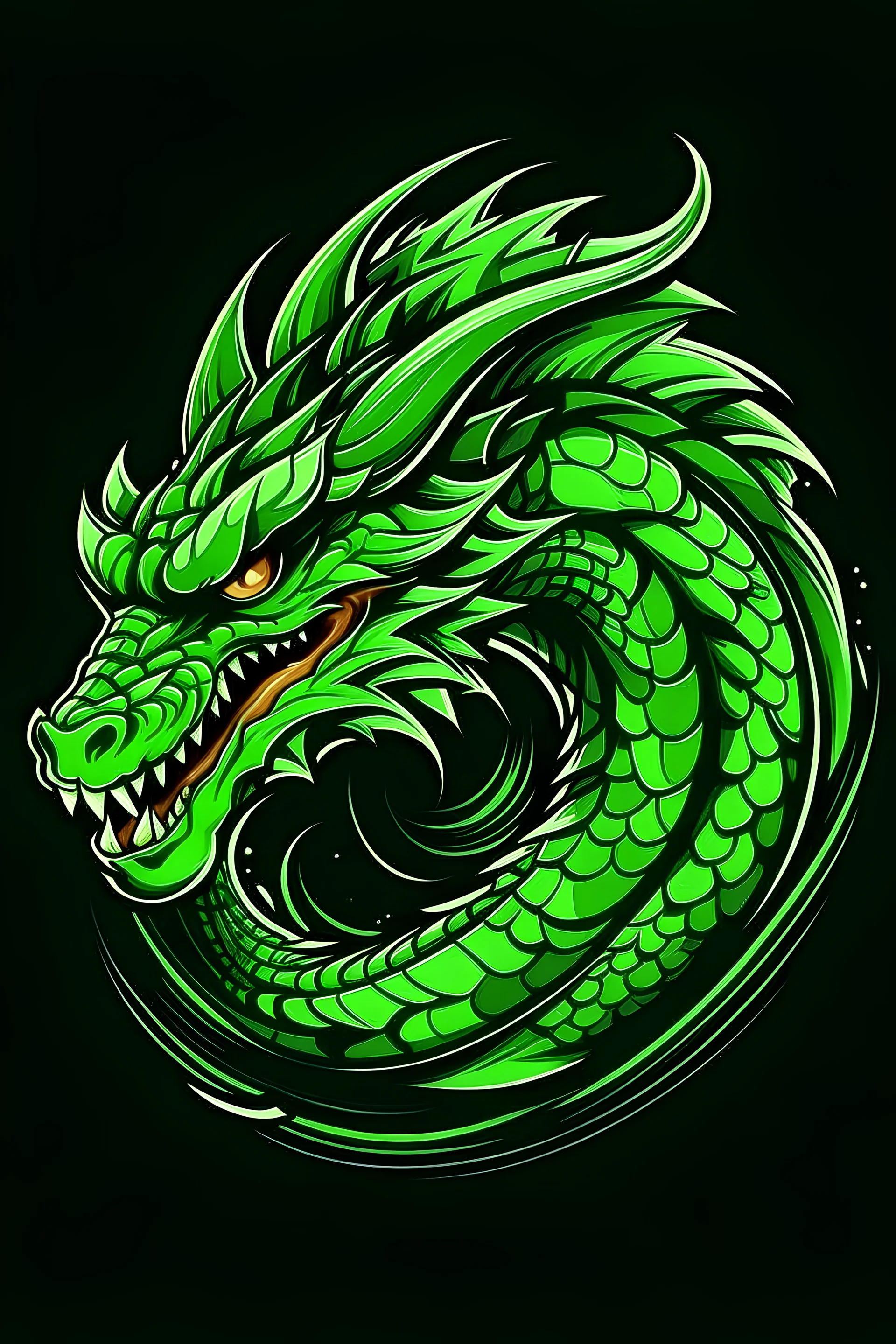 epic green dragon logo