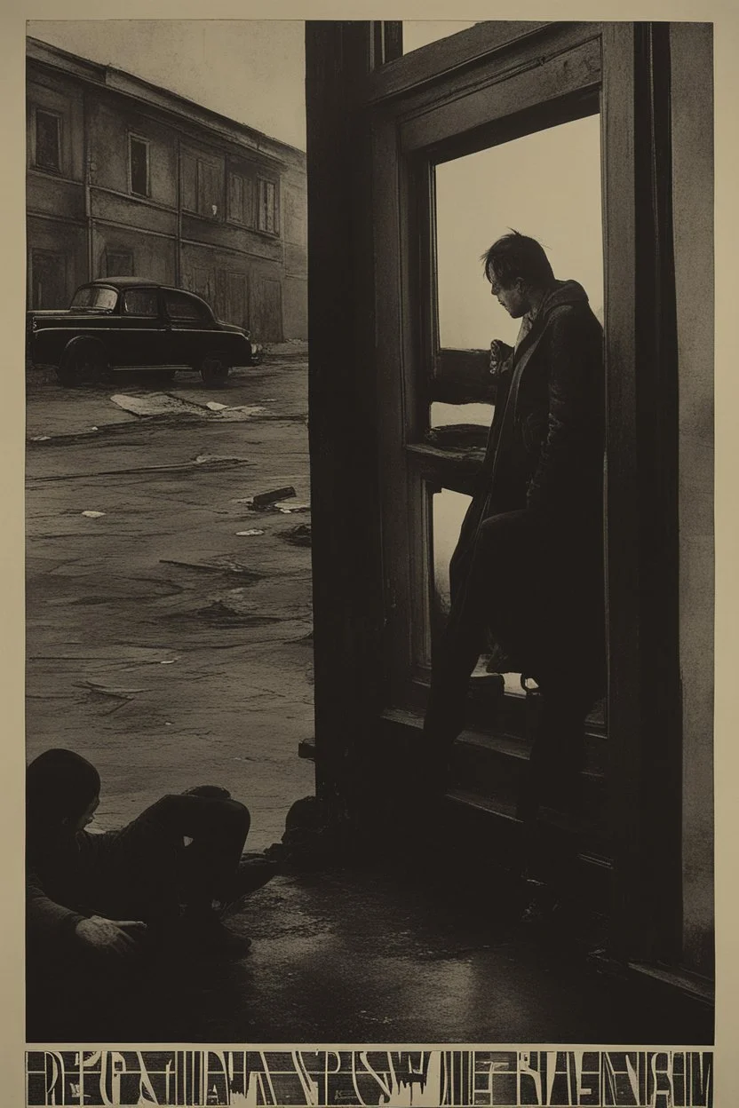 realism, street, russian depression, music album, from the window, depression, russian 90, post punk, poster