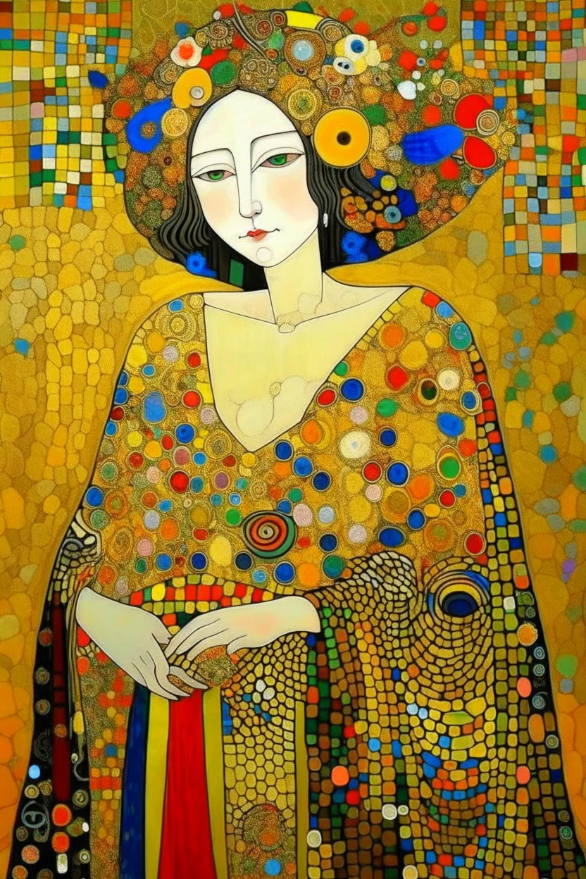 satoshi nakamoto in the style of klimt