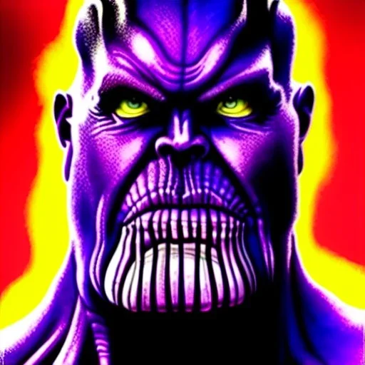 ultra detailed portrait of Thanos, extremely detailed digital painting, extremely detailed face,crystal clear eyes, in the style of robert e howard and pablo oliveira and Ken Kelley and Keith Parkinson ,mystical colors,perfectly centered image, perfect composition, rim light, beautiful lighting,8k, stunning scene, raytracing