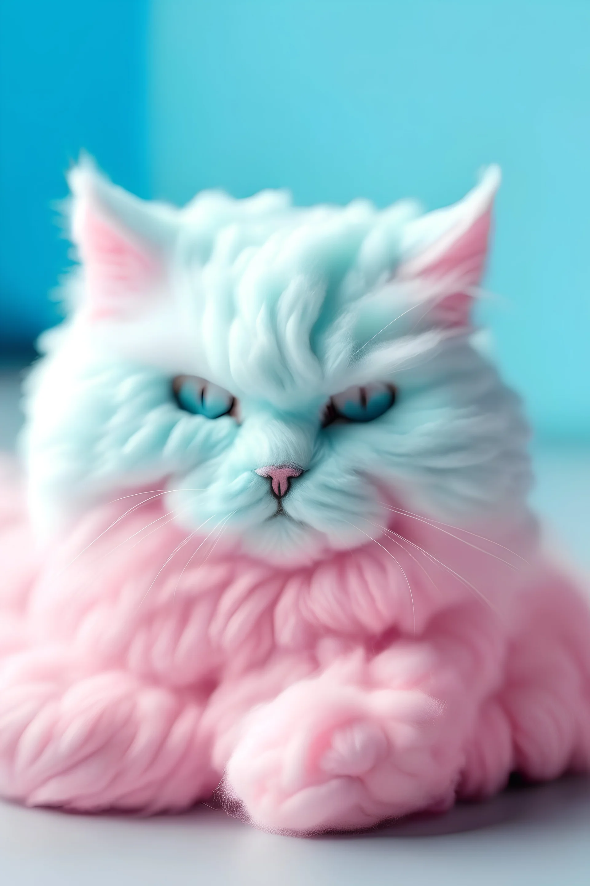 صورة لحلوى القطن على شكل قطه