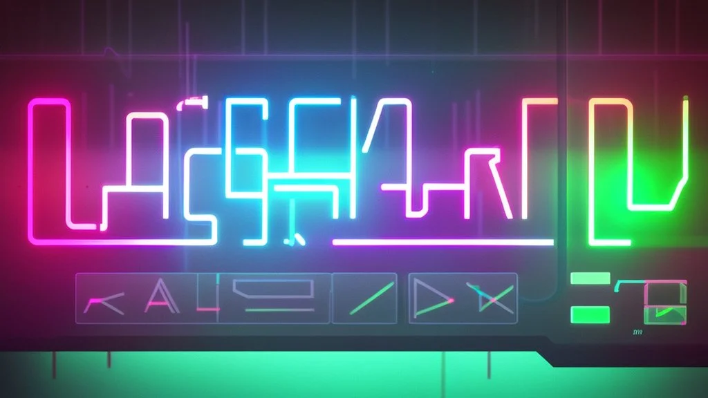 hacker city with neon lights