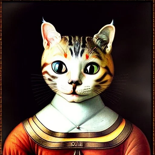 portrait of Cat by Leonardo da Vinci style